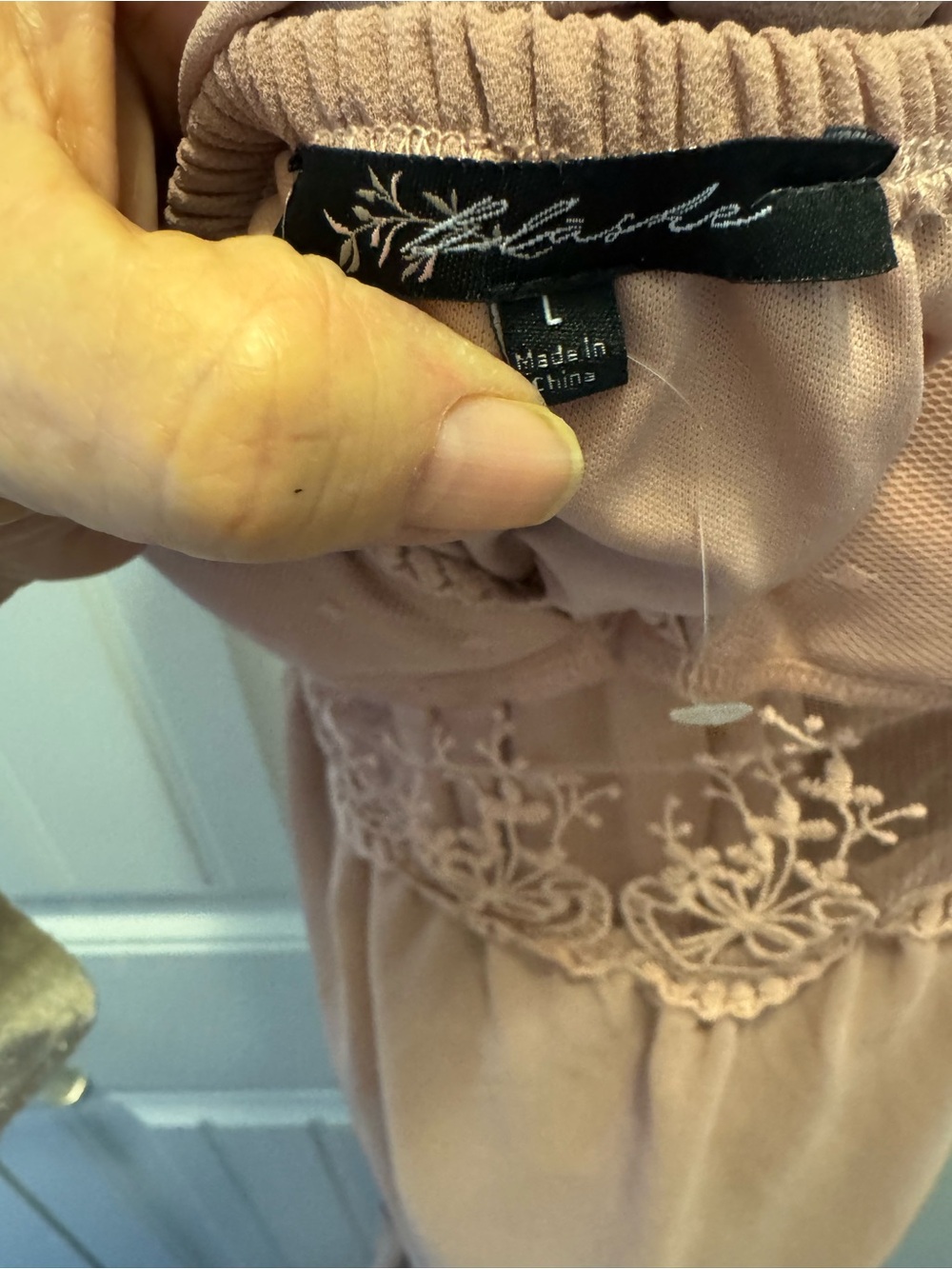 Dusty Rose Lace-Trim High-Low Dress - Picture 5 of 6